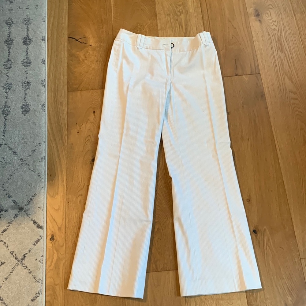 Pinstripe White Pants